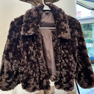 Luxurious Faux Fur Brown Jacket